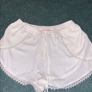 Sugar Rain White Boho Shorts
